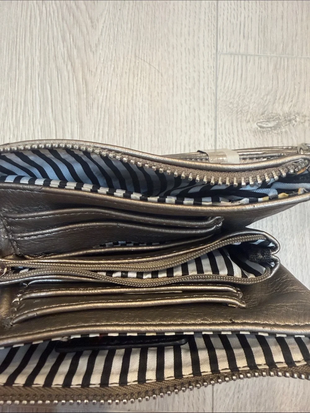 Studded Metallic Crossbody Wristlet - Gold